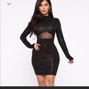 Metallic black dress from fashion nova